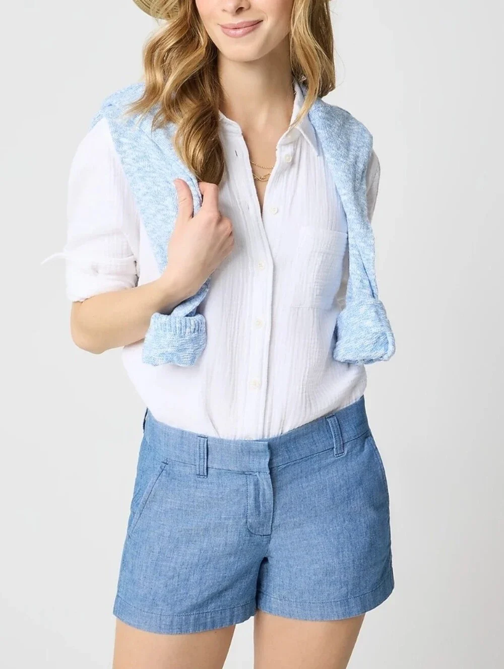 NWT J. Crew Light Blue Chambray Classic 3.5